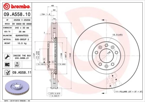 BREMBO 09.A558.11 Brake Disc