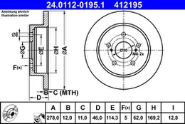 ATE 24.0112-0195.1 Brake Disc