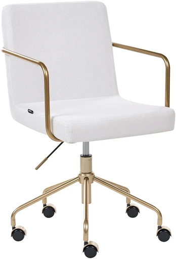 Beliani Biuro kėdė TRINITY velvetas, balta