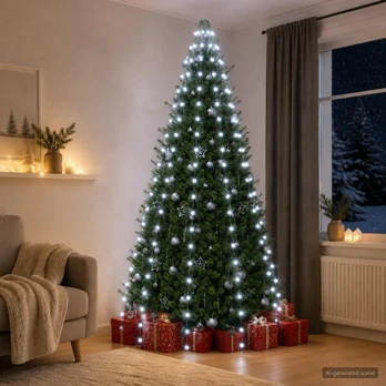 Kalėdų eglutės lemputės 210 LED Šalta balta 210 cm