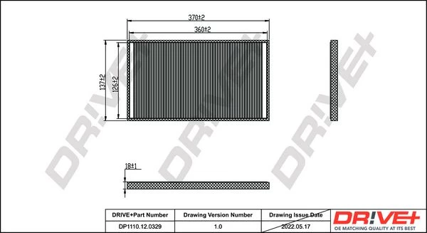 Filtras, salono oras Dr!ve+ DP1110.12.0329