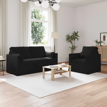 Sofa 2 pcs Juoda Metalas
