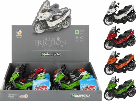 Mega Creative MOTOCYKL B/O 14CM SCOOTER MC DISP 8/112