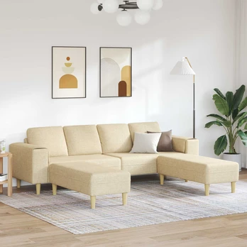 Sofos komplektas 3 pcs Kreminė audinys