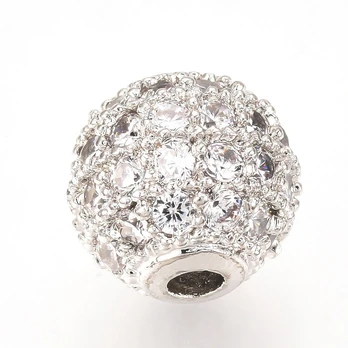 Žalvarinis intarpas su Cirkonio akutėmis 8 mm. 1 vnt