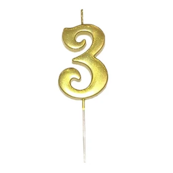 Auksinė žvakutė skaičius "3"