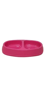 Dubuo katėms, dvigubas plastikinis 250+250ml, rožinis