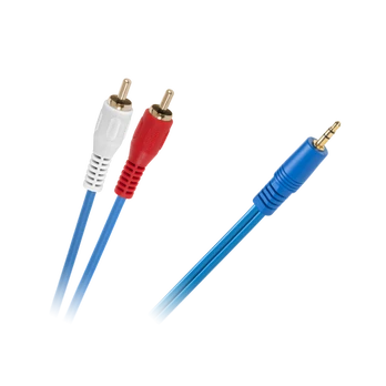 LP Oem Kabelis 2xRCA - AUX 3.5mm 3m Mėlynas