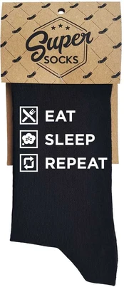Kojinės "Eat. Sleep. Repeat"