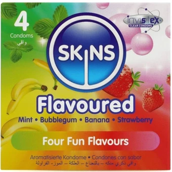 SKINS - MULTI FLAVORS PREMIUM CONDOMS PACK 4