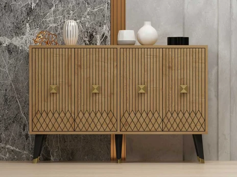 TV staliukas Konsolė Carbın - Sapphire Oak, Gold