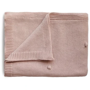 Mushie megztas pledas Textured Dots Blush