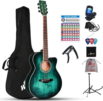 Winzz Plieninių stygų akustinė gitara pradedantiesiems