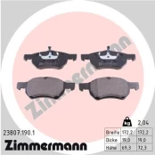 Stabdžių trinkelių rinkinys, diskinis stabdys ZIMMERMANN 23807.190.1 kaina