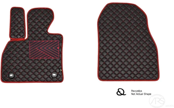 Kilimėliai QuiltyMats BMW Z4 2009-2016 (E89) (2 vnt.), Juodas-Raudona /16-12