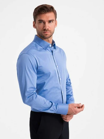 Blue men's shirt mėlynas
