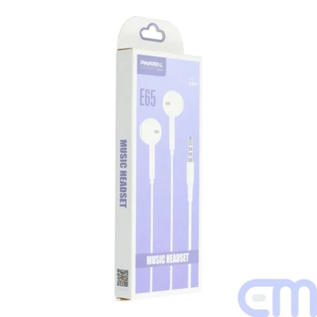 Laidinės ausinės su mikro 3,5 mm PA-E65 baltos spalvos