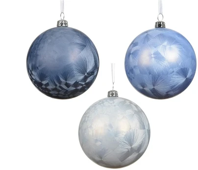 Blue Christmas Tree toy Decoris Frosty. mėlynas/sidabrinis/pilkas