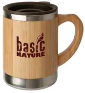 Puodelis BasicNature Beaker Bamboo, 0.3L