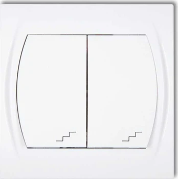 Karlik LOGO dvigubas laiptų jungiklis baltas LWP-33