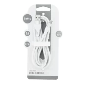Setty USB - USB-C cable 1,2 m 2A KSA-C-1.220 white kaina