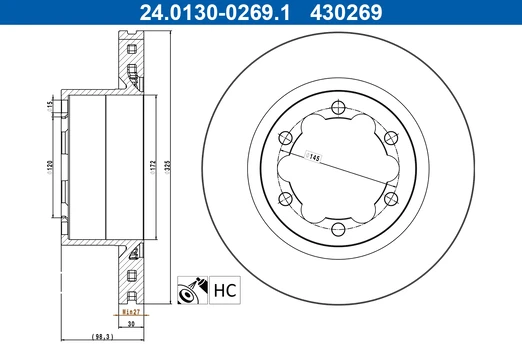 Stabdžių diskas ATE 24.0130-0269.1