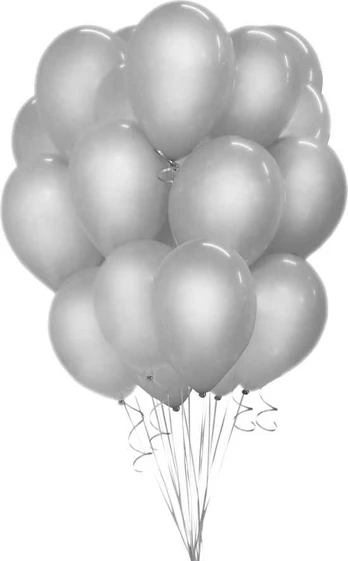 GoDan Balony metaliczne Sidabrinė, B&C, 30 cm, 50 vnt.