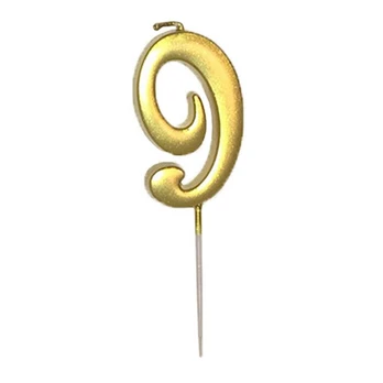 Auksinė žvakutė skaičius "9"