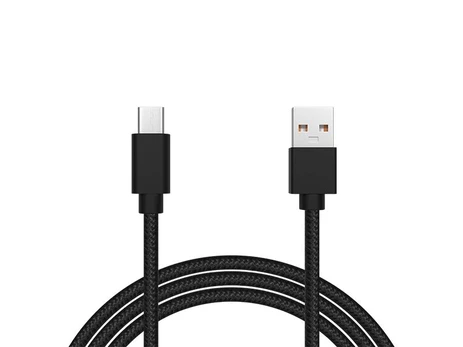 USB 2.0 A - USB-C jungtis 1,0 m, juoda pynė