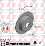 Stabdžių diskas ZIMMERMANN 590.2579.20 kaina