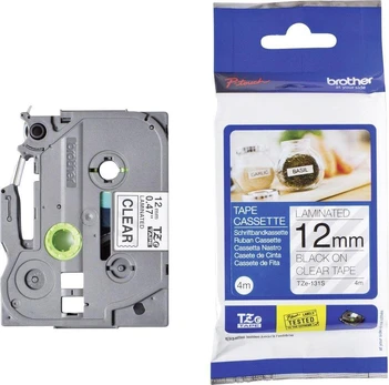 Brother TZE-131S COLORLESS Juodas/12MM