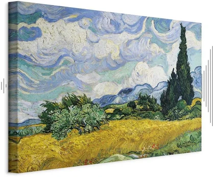 Artgeist Paveikslas - Vincent Van Gogh – Wheat Field with Cypresses