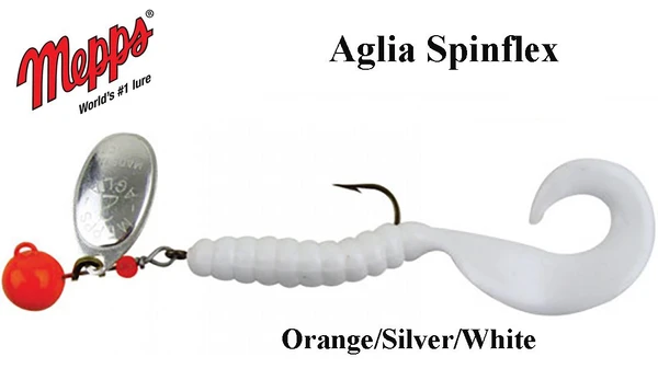Blizgė Mepps Aglia Spinflex Orange/Silver/White 7 g