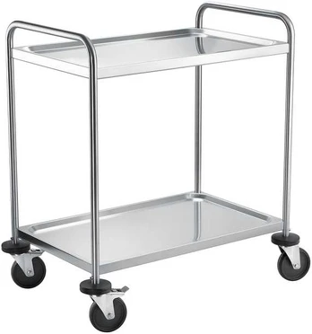 Waiters trolley, two-shelf, welded