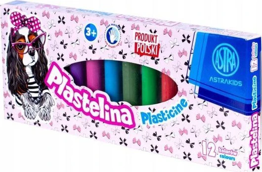Plastelino rinkinys Astra, 12 spalvų