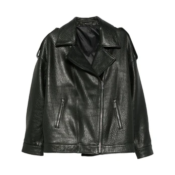 Odinė striukė moterims, Juoda, Leather jacket