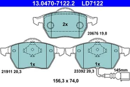 ATE 13.0470-7122.2 Brake pad set