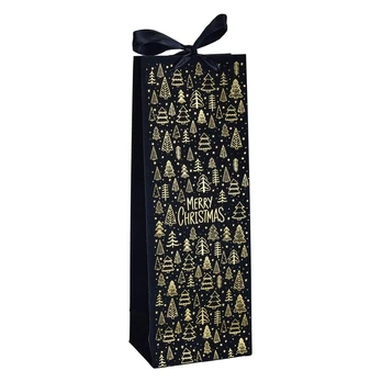 Dovanų maišelis Velvet Bottle, 13 cm x 35 cm, juoda sp.