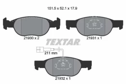 Stabdžių trinkelių rinkinys, diskinis stabdys TEXTAR 2193002 kaina