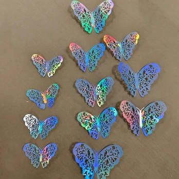 3D drugelių lipdukai, 12 vnt,, A