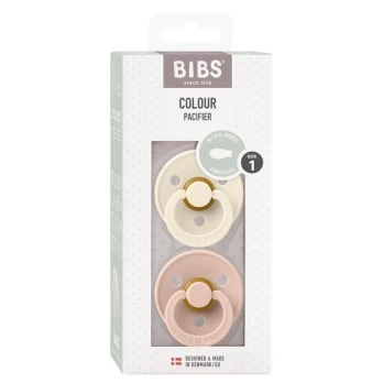BIBS čiulptukai, Colour Symmetrical, 2 vnt, 0-6 mėn., Ivory/Blush, 1 dydis