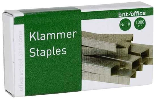 Hæfteklammer BNT/Office nr.10 galvaniserede 1000stk/pak - (1000 stk.)
