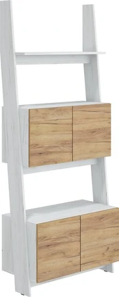 Lentyna Rack 80-2D, baltos/ąžuolo spalvos