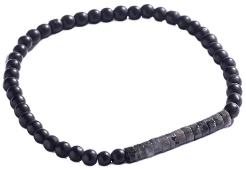 Marc Malone Beaded bracelet with larvikite for men MCGB5105