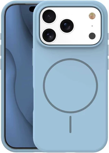 Dėklas Telforceone Silicone Thin Mag case for iPhone 17 Pro Max 6,9' light mėlynas