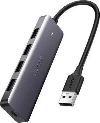 4-in-1 adapteris UGREEN USB Hub prie 4x USB 3.0 + USB-C (pilka)