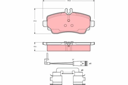 TRW GDB1480 Brake pad set