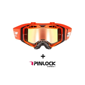 LS2 AURA PRO GOGGLE BLACK ORANGE WITH IRIDIUM VISOR akiniai