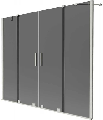 Vonios sienelė Mexen Velar Duo, 190 x 150 cm, Brushed nickel/Graphite