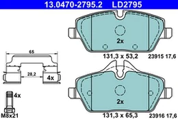 ATE 13.0470-2795.2 Brake pad set